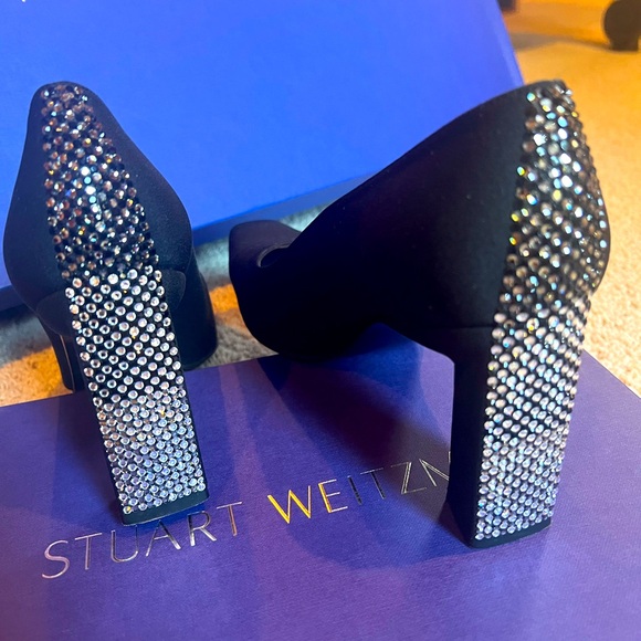 Like new Stuart Weitzman limited addition black & swavorski crystal heels - Picture 11 of 14